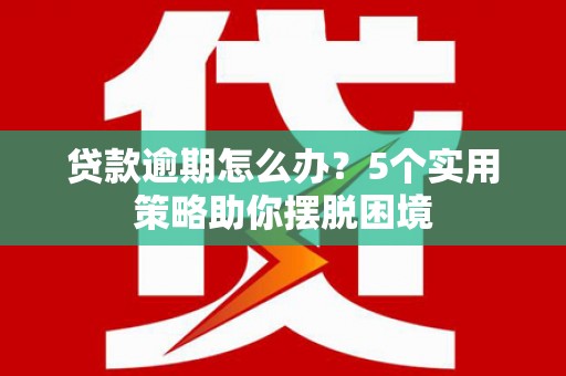 顺平贷款逾期怎么办？5个实用策略助你摆脱困境