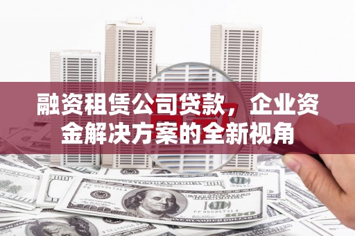 顺平融资租赁公司贷款，企业资金解决方案的全新视角