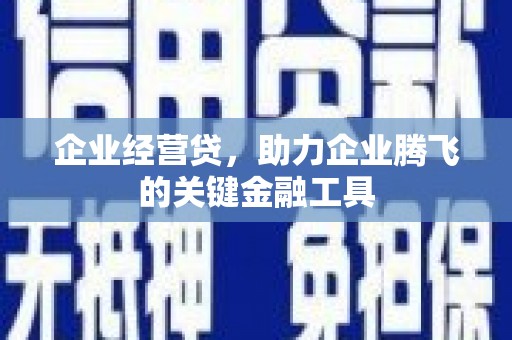 顺平企业经营贷，助力企业腾飞的关键金融工具