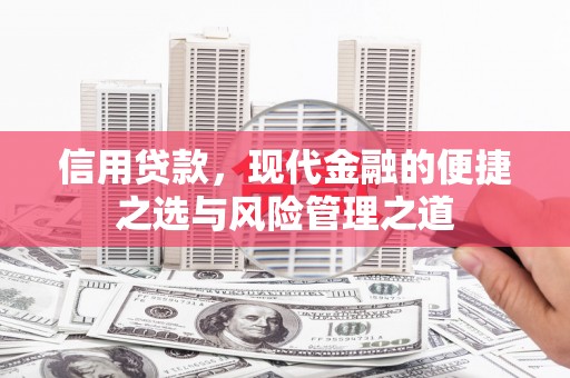 顺平信用贷款，现代金融的便捷之选与风险管理之道