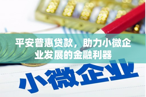 顺平平安普惠贷款，助力小微企业发展的金融利器