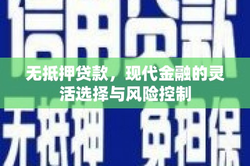 顺平无抵押贷款，现代金融的灵活选择与风险控制