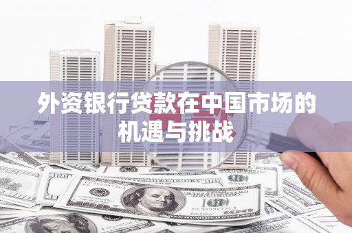 顺平外资银行贷款在中国市场的机遇与挑战