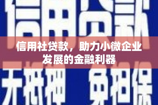 顺平信用社贷款，助力小微企业发展的金融利器