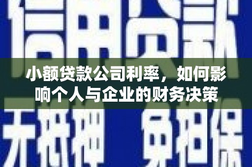 顺平小额贷款公司利率，如何影响个人与企业的财务决策