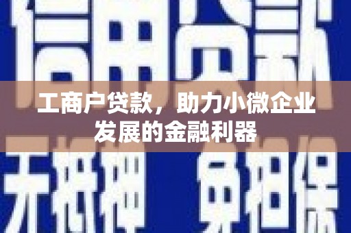 顺平工商户贷款，助力小微企业发展的金融利器