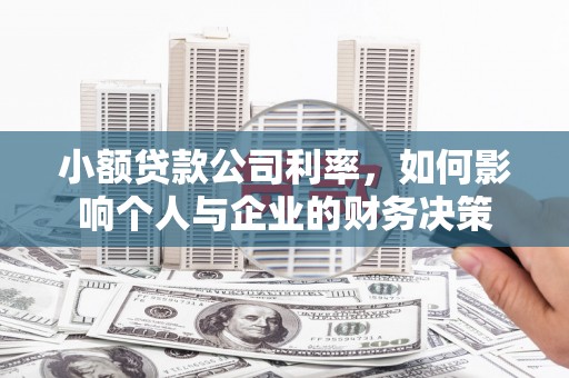 顺平小额贷款公司利率，如何影响个人与企业的财务决策