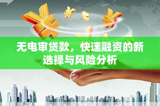 顺平无电审贷款，快速融资的新选择与风险分析