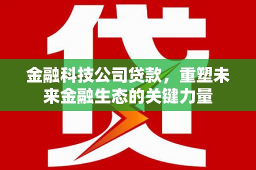 顺平金融科技公司贷款，重塑未来金融生态的关键力量