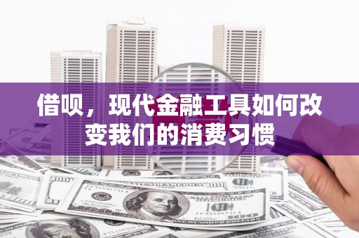 顺平借呗，现代金融工具如何改变我们的消费习惯