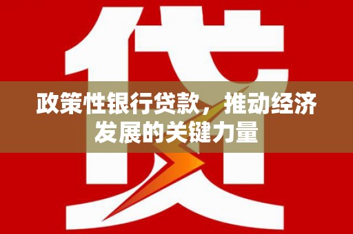 顺平政策性银行贷款，推动经济发展的关键力量