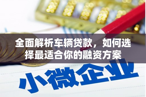 顺平全面解析车辆贷款，如何选择最适合你的融资方案