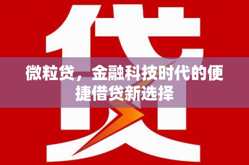 顺平微粒贷，金融科技时代的便捷借贷新选择