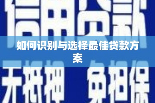 顺平如何识别与选择最佳贷款方案